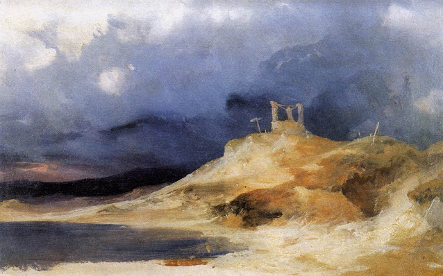 peut être mon coup de coeur, un petit format de Carl Blechen, Galgenberg par temps d’orage
