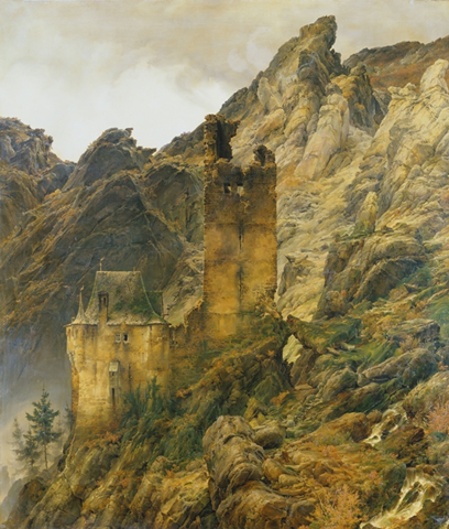 Lessing : paysages montagneux, ruine dans une gorge. Saisissant de réalisme, il en devient presque dérangeant.