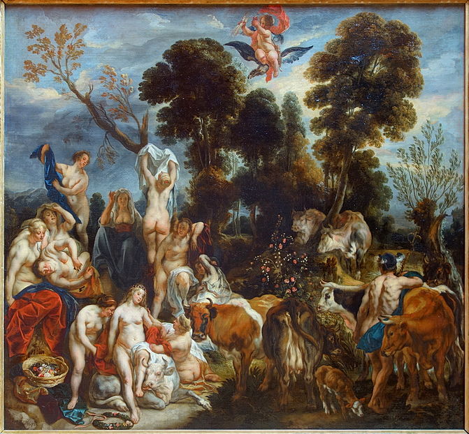 Jordaens, Enlèvement d’Europe (avec des bovidés qui volent presque la vedette, mais vu le thème c’est normal) (wikipedia commons