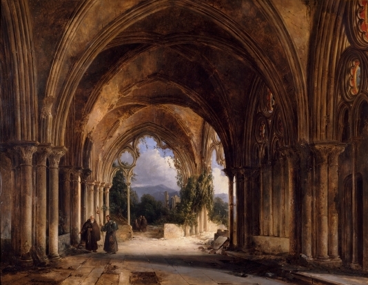 Renoux, moines dans une église gothique en ruines, une nature qui reprend ses droits