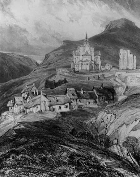 Louis-Gabriel-Eugène Isabey, Abside extérieur de l’église de Saint Nectaire.