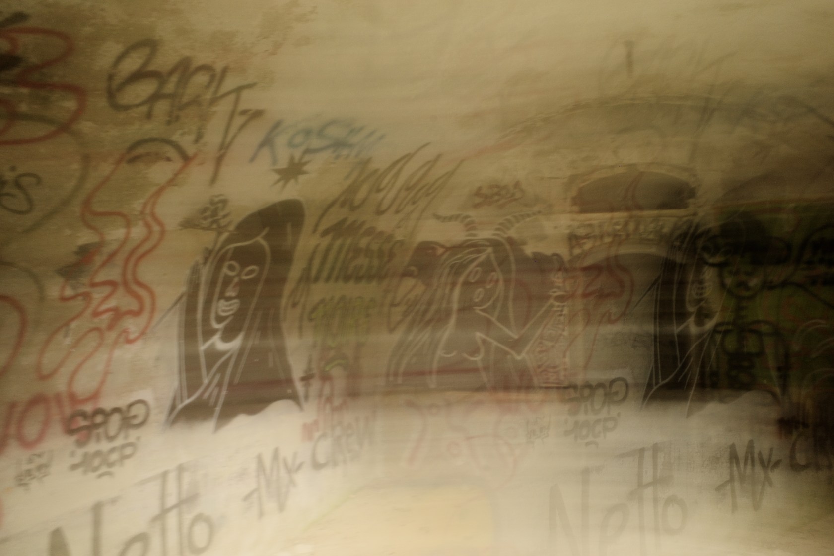Des graffes et des tags, effet de flou
