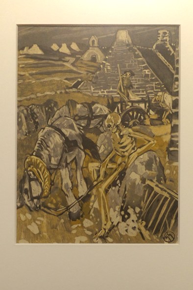 L'Ankou et ses deux compagnons, estampe de Mathurin Méheut (1882-1958) 1947