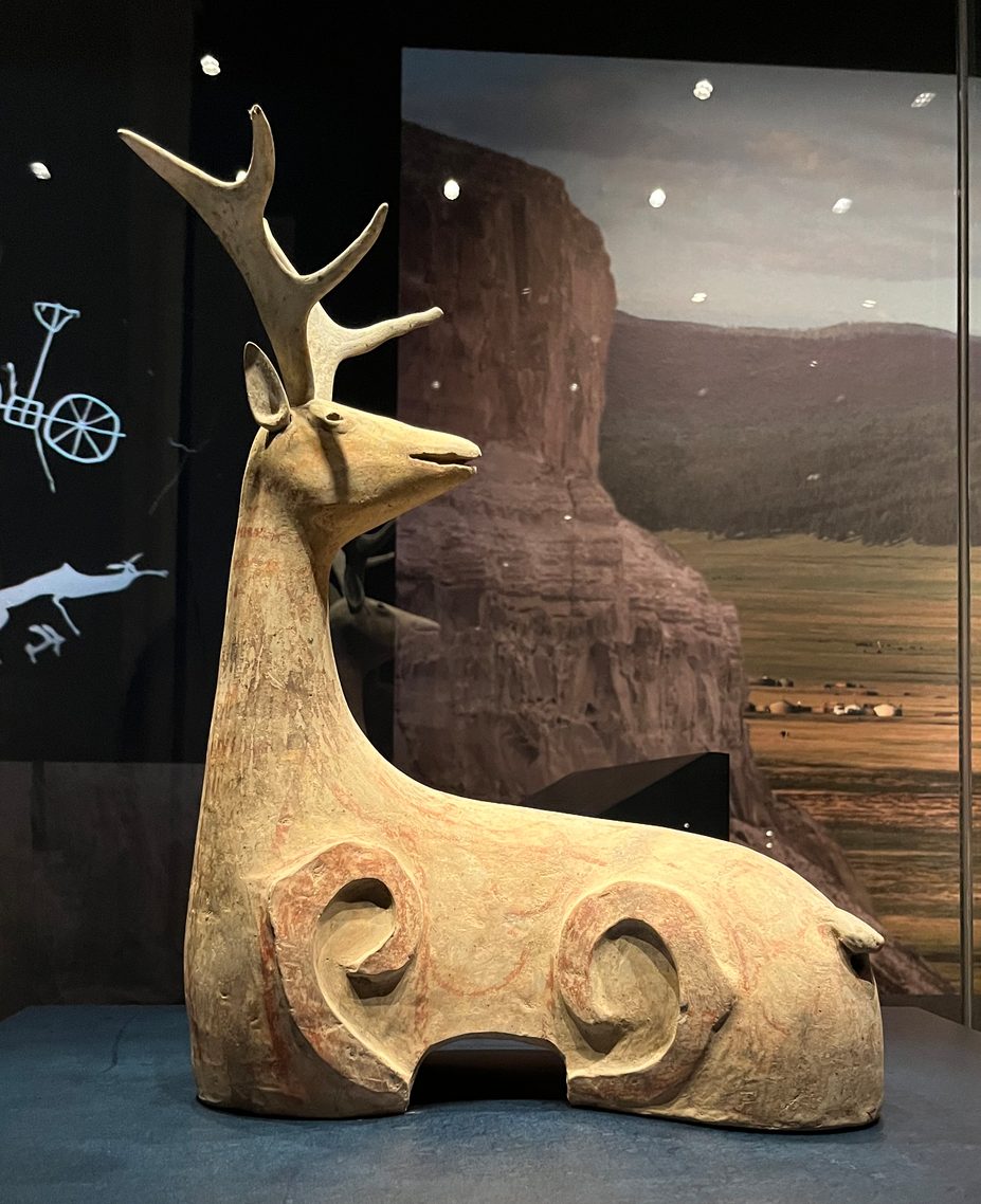 Figure de cerf à usage funéraire. Terre cuite, 1er siècle ap. J. C, Dynastie Han de l'ouest Chine