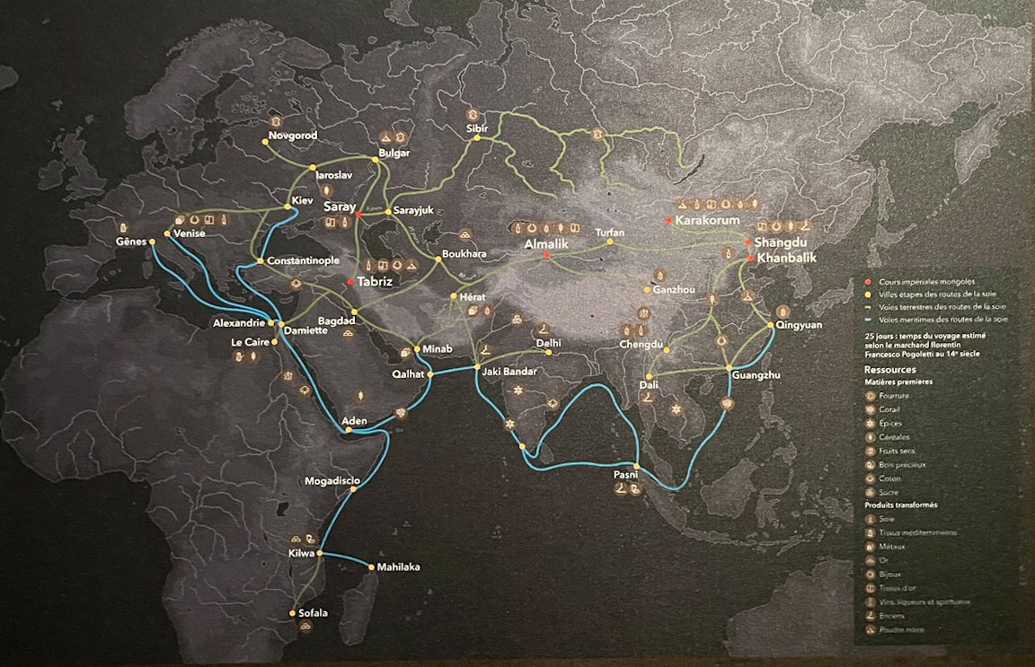 Carte des routes de la soie