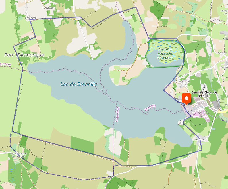 Le trajet (en pointillé ma variante par le haut, le chemin est davantage une longue ornière)