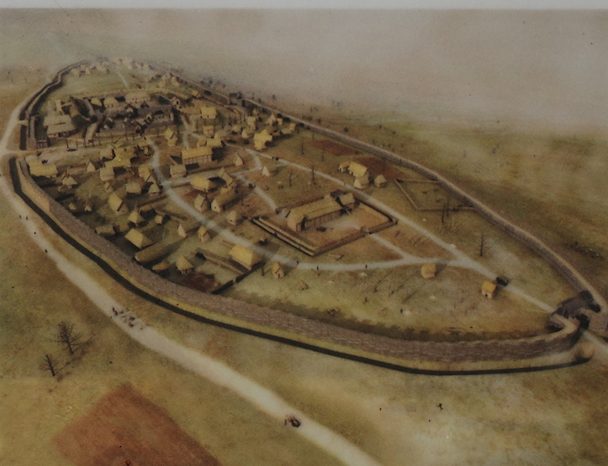Reconstitution d'un oppidum (ici à Paule en Côte d'Armor qui était 3 fois plus petit que celui d'Huelgoat)